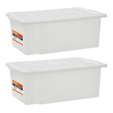 Kit 2 Bandeja Plastica Camara Fria Açougue Com Tampa 25 Lts Cor Transparente Foto mini 1