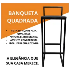 Kit 2 Banquetas Ferro Acabamento Da Estrutura Estrutura Preta / Estofado Preto Cor Preto Foto mini 3