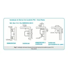 Kit 2 Barra De Apoio Em Inox Lateral Para Lavatório Nbr9050 Cor Cromado Foto mini  2