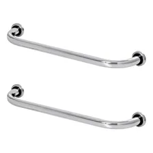 Kit 2 Barras Alça Apoio Para Banheiro 80cm Idoso Em Inox Cor Prateado Foto mini 1