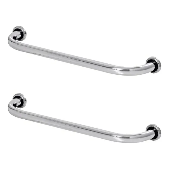 Kit 2 Barras Alça Apoio Para Banheiro 80cm Idoso Em Inox Cor Prateado Foto 1