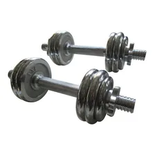Kit 2 Barras Anilhas Ferro Fundido 15kg Pelegrin Pel-10cr Foto mini  2