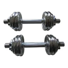 Kit 2 Barras Anilhas Ferro Fundido 15kg Pelegrin Pel-10cr Foto mini 4