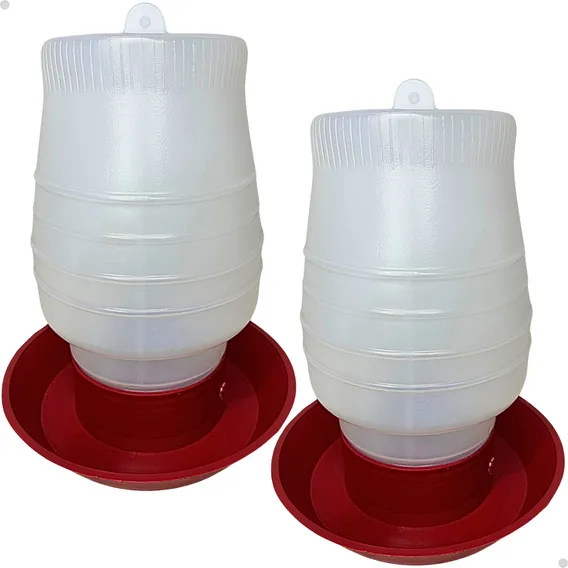 Kit 2 Bebedouro Para Frango Galinha Aves Automático 2 Litros Cor Vermelho Foto 1