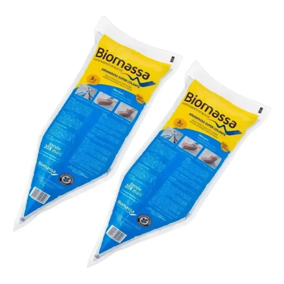 Kit 2 Bisnaga Argamassa Polimerica 3kg Biomassa Foto 1