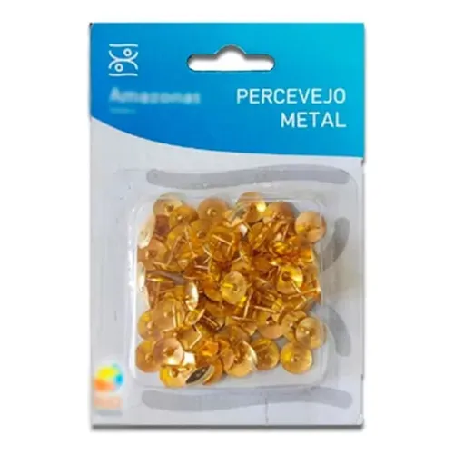 Kit 2 Blister Percevejo Metal C/80 Tachinhas Douradas Fixar Cor Dourado Foto 1