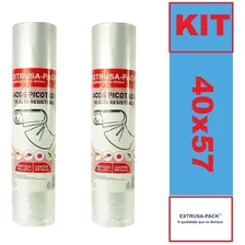 Kit 2 Bobina Saco Picotado Grande Plástico Freezer 40x57cm Foto mini 1