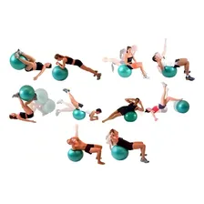 Kit 2 Bola Pilates Suiça 65cm Azul + 2 Bolas Suiça 55cm Roxa Foto mini 4