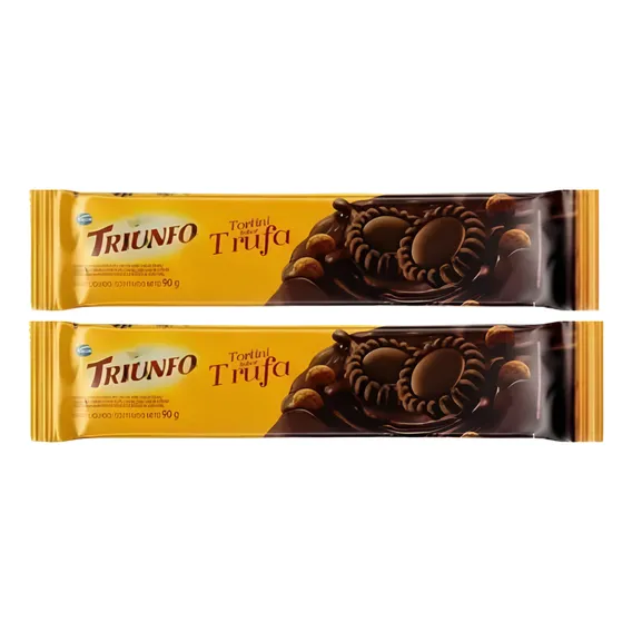 Kit 2 Bolacha Arcor Triunfo Tortinhas Trufa 90g Foto 1