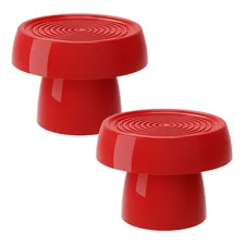 Kit 2 Boleiras Plástico Alegra Cogumelo Festa Na Mesa Cor Vermelho Foto  mini 1
