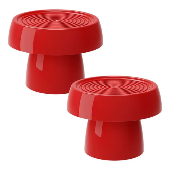 Kit 2 Boleiras Plástico Alegra Cogumelo Festa Na Mesa Cor Vermelho Foto 1