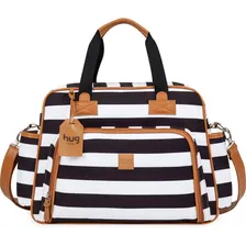 Kit 2 Bolsa Maternidade Creche Grandes Londres Listrada Hug Preto E Branco Foto mini 2