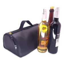 Kit 2 Bolsas Porta Vinho Triplo Couro Preto Foto mini 2