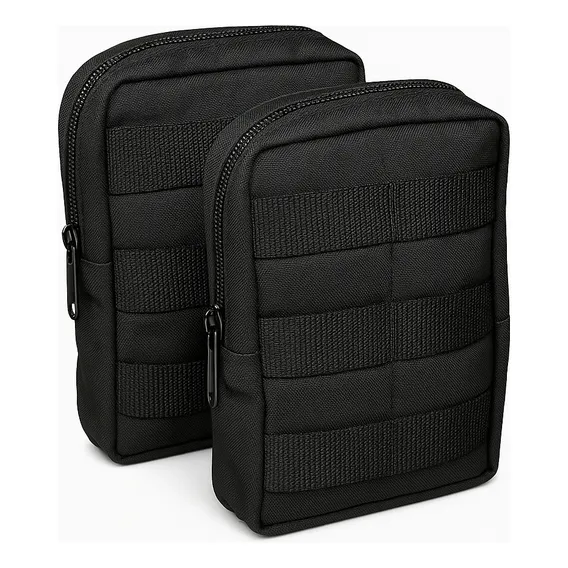 Kit 2 Bolso Modular Preto Colete Plate Policial Profissional Foto 1