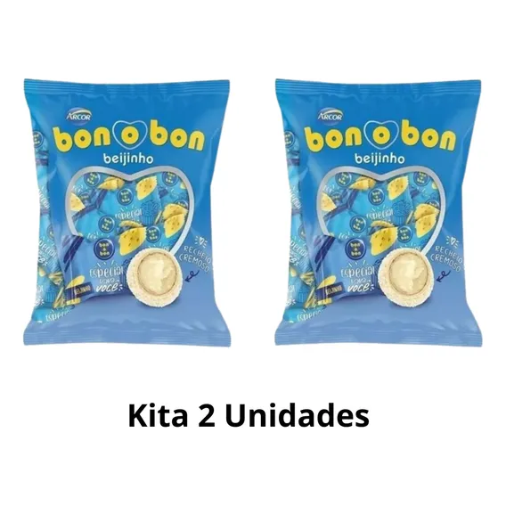 Kit 2 Bombom Arcor Bonobon Beijinho 50 Un 750g Foto 1