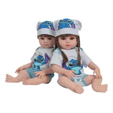 Kit 2 Boneca Reborn Gêmeos Menino Menina Com Kit Acessórios Foto  mini 1