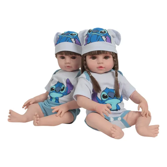 Kit 2 Boneca Reborn Gêmeos Menino Menina Com Kit Acessórios Foto 1