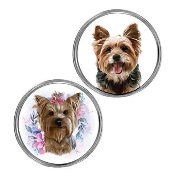 Kit 2 Botons Cachorro Yorkshire Foto 1