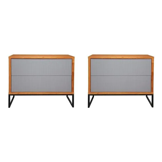 Kit 2 Buffet Minimalista 2 Gavetas Charlote Gj Foto 1