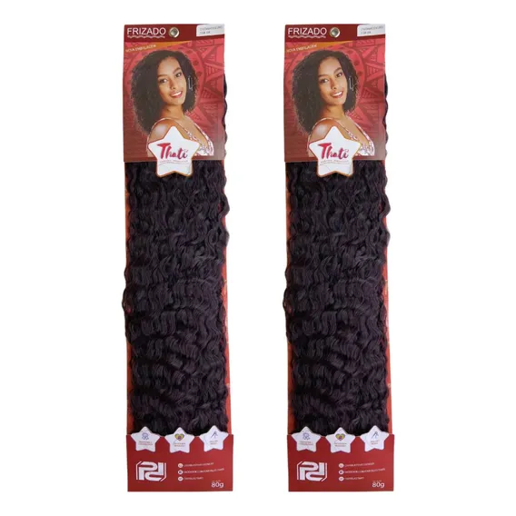 Kit 2 Cabelo Sintético Thati Frizado Crochet Braid Fioafio Cor 04 Foto 1