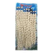 Kit 2 Cabelos Orgânico Ondulado Loiro Na Tela 80cm/300g. Cor Loiro Claríssimo #613 Foto mini  2