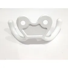 Kit 2 Cabide Parede Gancho Duplo P/ Roupa Horizontal Branco Foto mini 3
