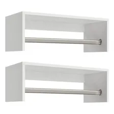 Kit 2 Cabideiro Arara De Roupa Closet 90cm Mdf Foto  mini 1