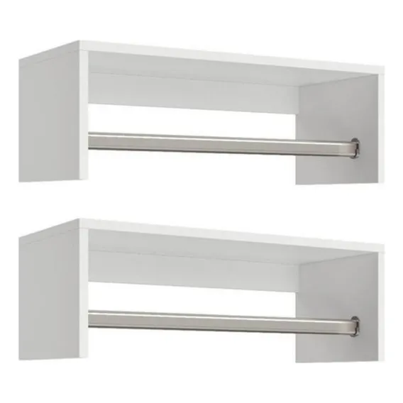 Kit 2 Cabideiro Arara De Roupa Closet 90cm Mdf Foto 1