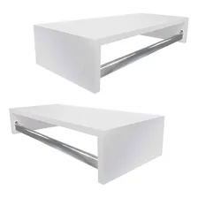 Kit 2 Cabideiros Araras Parede Branco Quarto Closet Foto mini 1