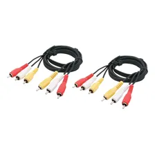 Kit 2 Cabo Audio E Video Rca Smart Tv Video Game Tv Cabo 3x3 Foto mini 1