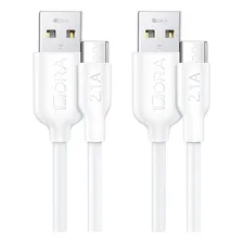 Kit-2 Cabo Carregamento/dados Usb 2.0 A/c 1hora 2.1a 1m Foto  mini 1