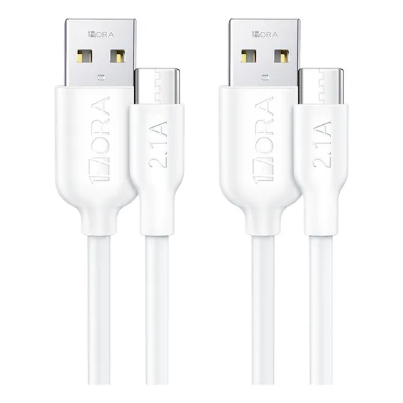 Kit-2 Cabo Carregamento/dados Usb 2.0 A/c 1hora 2.1a 1m Foto 1