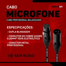 Kit 2 Cabo De Microfone Balanceado Xlr Macho X Xlr Femea 5m Foto mini  2