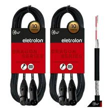 Kit 2 Cabo De Microfone Balanceado Xlr Macho Xlr Femea 10m Foto mini 1