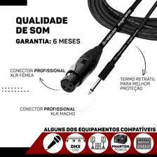 Kit 2 Cabo De Microfone P10 Mono Para Xlr Fêmea 5m Metros Foto mini 3