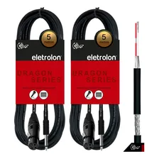Kit 2 Cabo De Microfone P10 Mono Para Xlr Fêmea 5m Metros Foto mini 1