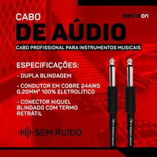 Kit 2 Cabo P10 P10 Mono P/ Violão Guitarra Baixo 10m Metros Foto mini  2