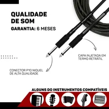 Kit 2 Cabo P10 P10 Mono P/ Violão Guitarra Baixo 10m Metros Foto mini  3