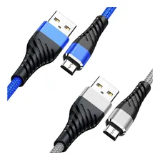 Kit 2 Cabos Carregador Rápido Celular Micro-usb V8 2 Metros Cor Coloridos Foto mini  2