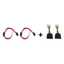 Kit 2 Cabos De Dados Sata + 2 Cabo Energia Ide / Sata + Foto mini 1
