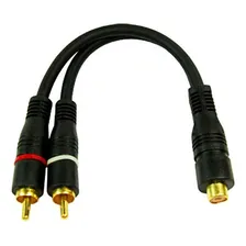 Kit 2 Cabos Y: 2 Rca Macho + 1 Rca Fêmea Dourado 20cm Foto mini 4