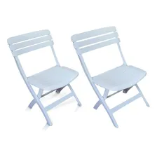 Kit 2 Cadeira Ripada Dobrável Diamantina Branca Cor Branco Cor Foto  mini 1