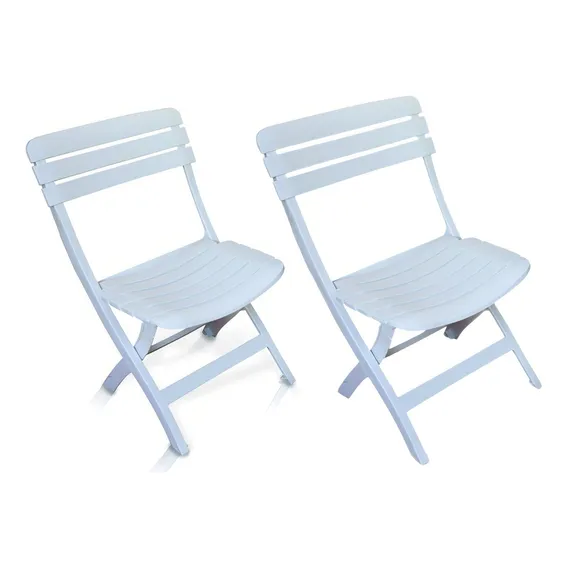 Kit 2 Cadeira Ripada Dobrável Diamantina Branca Cor Branco Cor Foto 1