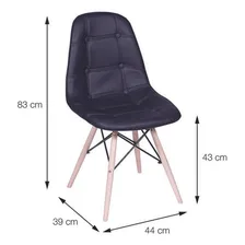Kit 2 Cadeiras Charles Eames Botonê Eiffel Estofada Branco Foto mini 3