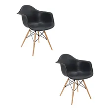 Kit 2 Cadeiras Eames Braço Polipropileno Base Madeira Foto mini 1