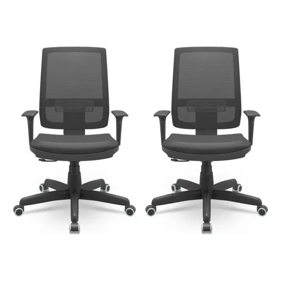 Kit 2 Cadeiras Para Escrit贸rio Ergon么mica Presidente Foto 1