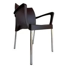 Kit 2 Cadeiras Poltronas Plástico Jardim Área Externa Cor Marrom Foto mini 3