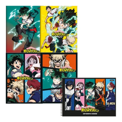 Kit 2 Caderno Brochurão My Hero Academia + 1 Caderno Desenho Foto 1