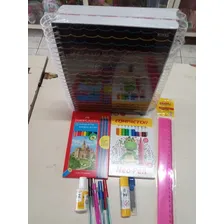 Kit 2 Cadernos 15 Mat 300 Fls 3 Canetas Lapiseira 12 Itens Foto mini  2