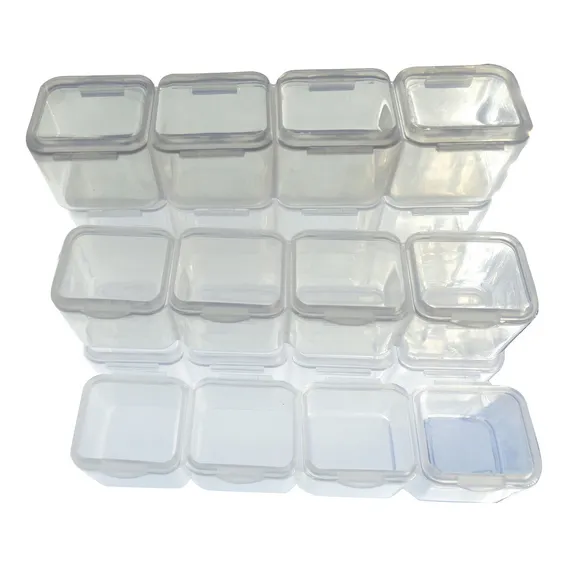 Kit 2 Caixa Organizador 28 Divis贸rias Pedrarias Unhas Strass Cor Transparente Foto 1